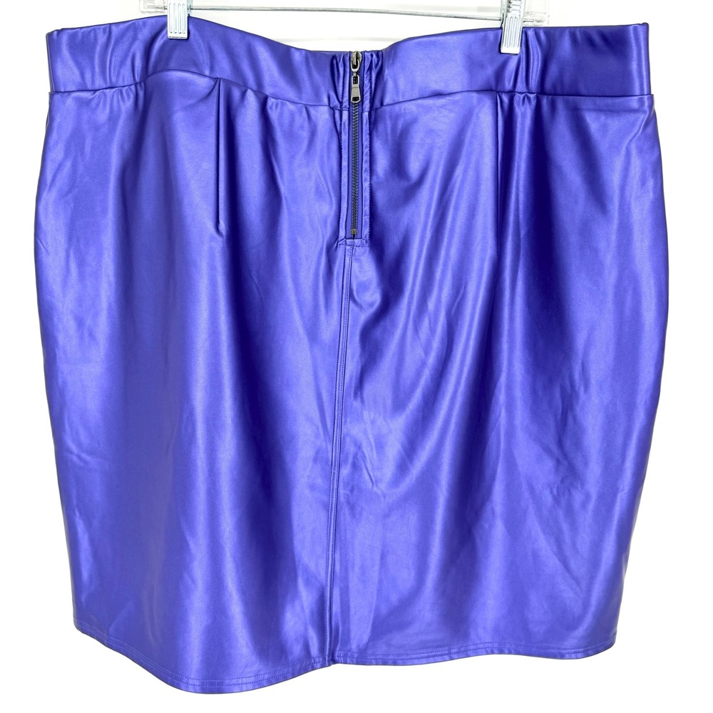 Torrid Mini PU Pencil Skirt In Electric Blue Plus Size 3X Cocktail Moto Party - Picture 8 of 11